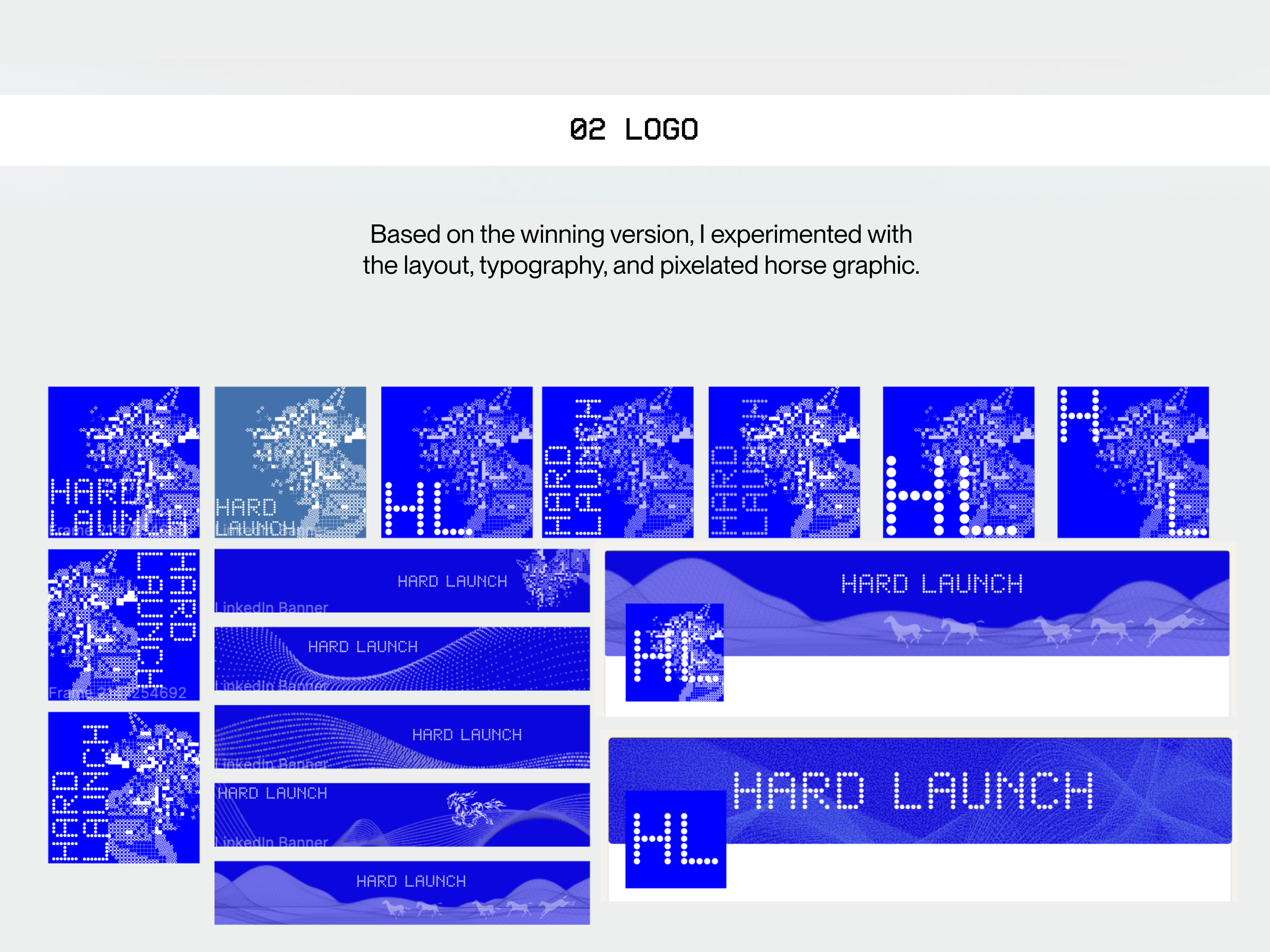 Hard Launch logo exploration blue mood board