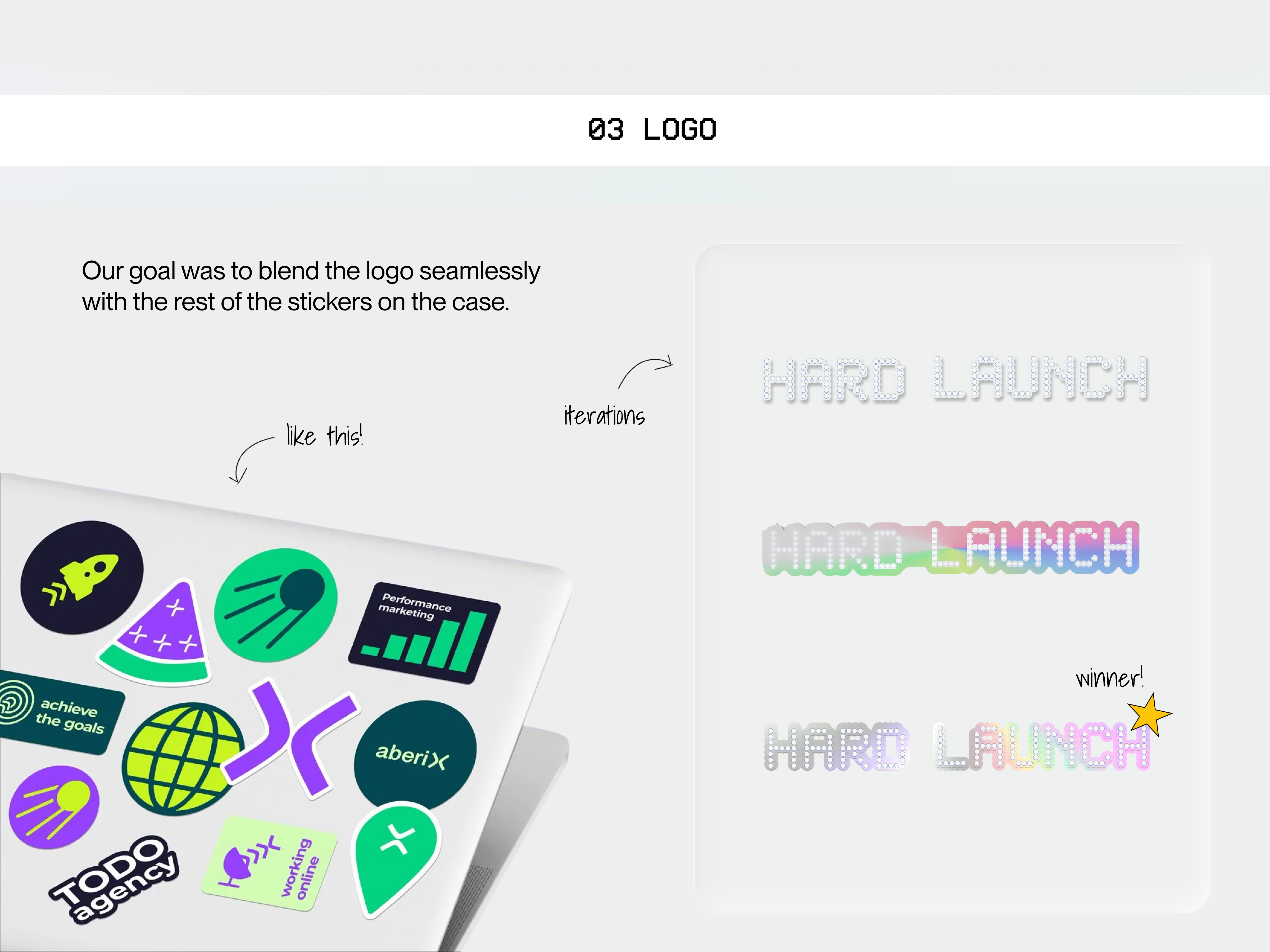 Hard Launch logo option comparison