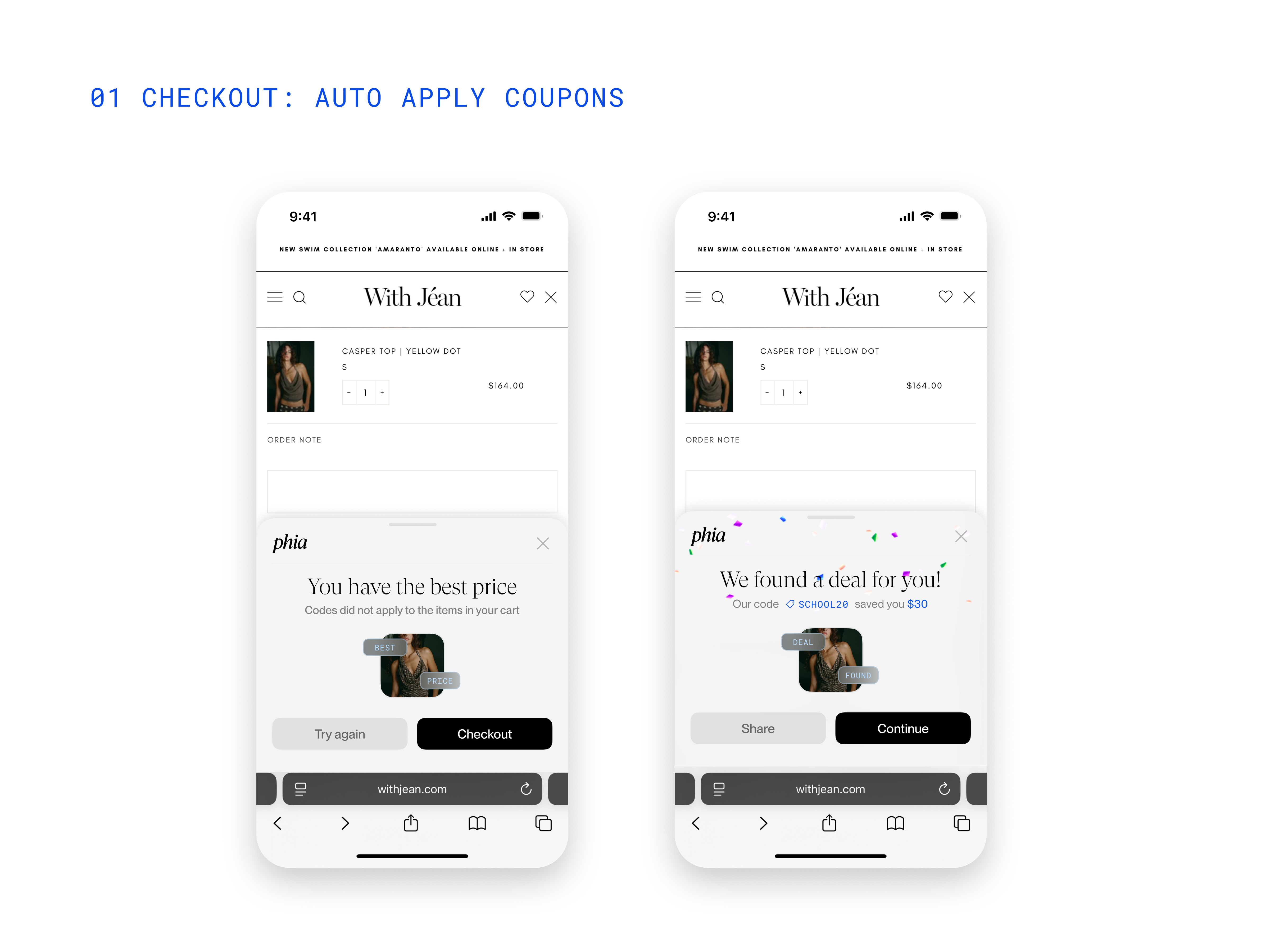 Phia checkout auto apply coupons exploration