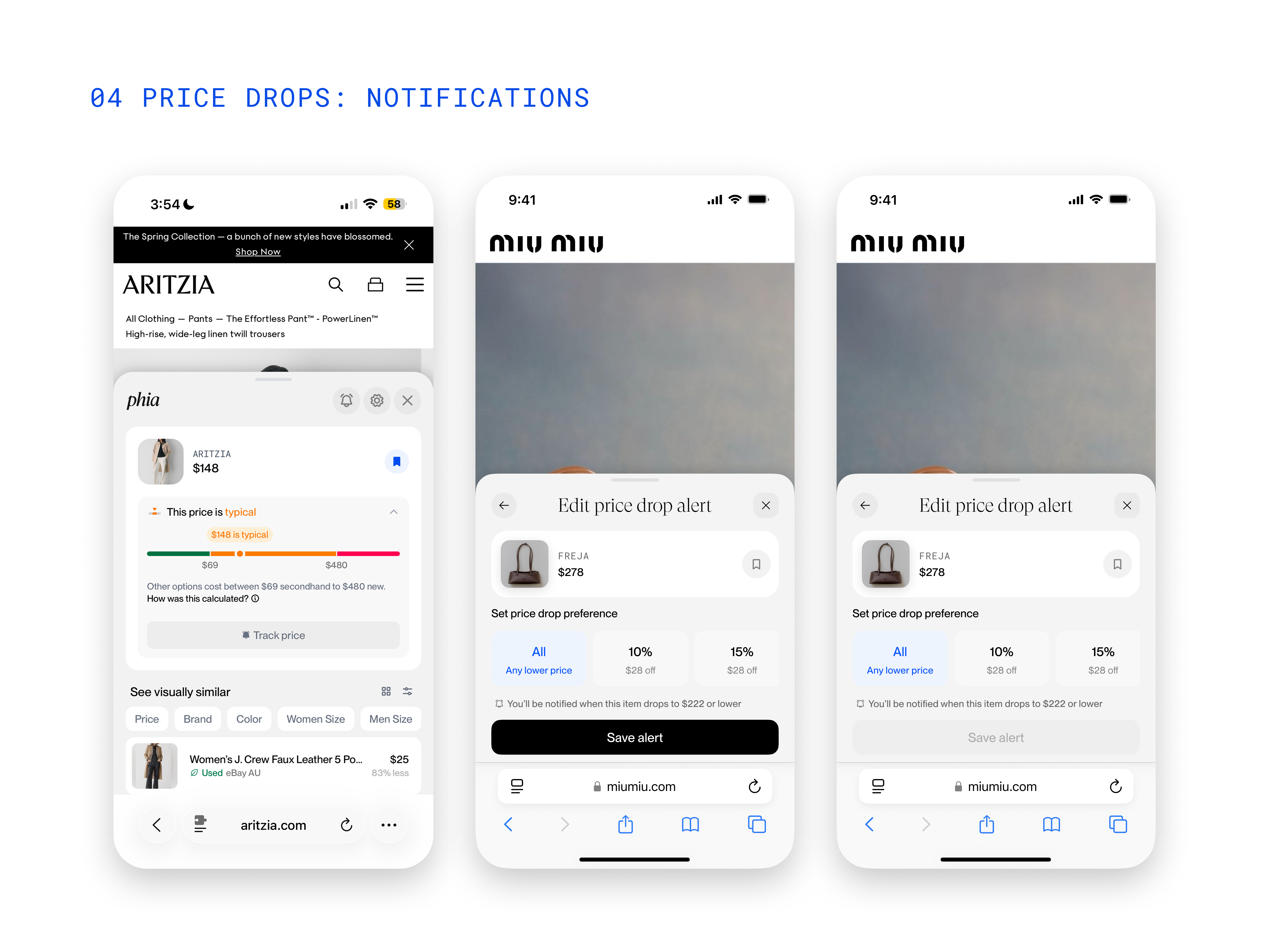 Phia price drop notification exploration
