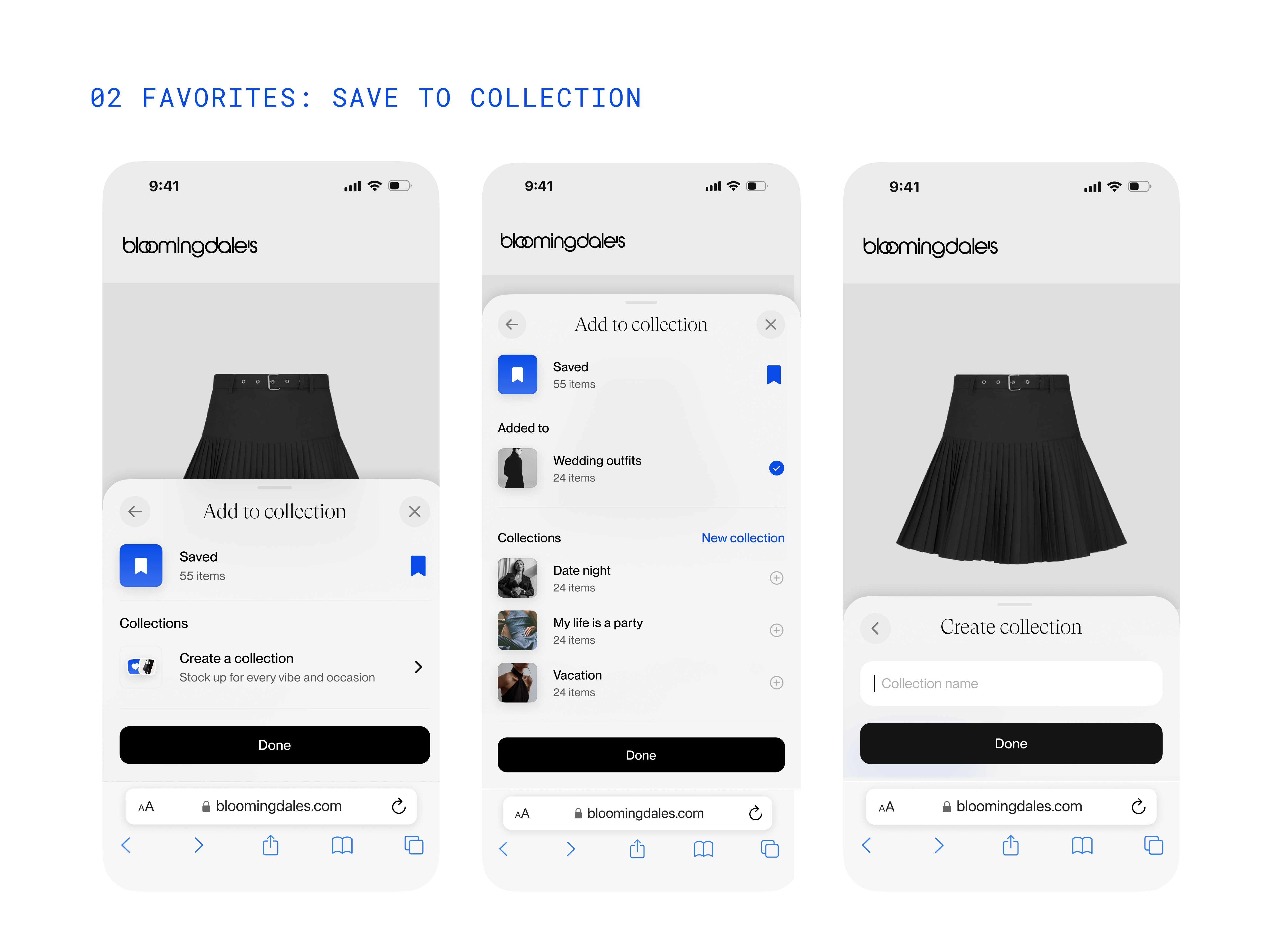 Phia favorites save to collection exploration